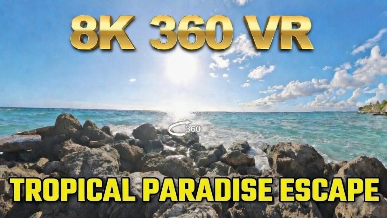 8K 360° Curaçao Magic: Ocean Crashing on Rocks – Ultimate Beach Immersion!