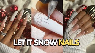 How to do the ✨VIRAL✨ Let it Snow Nails ! + HACK for writing in the snow ❄️ | Winter Nails