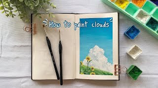 How to paint Studio Ghibli Clouds  Gouache Tutorial For Beginners | Using HIMI/MIYA