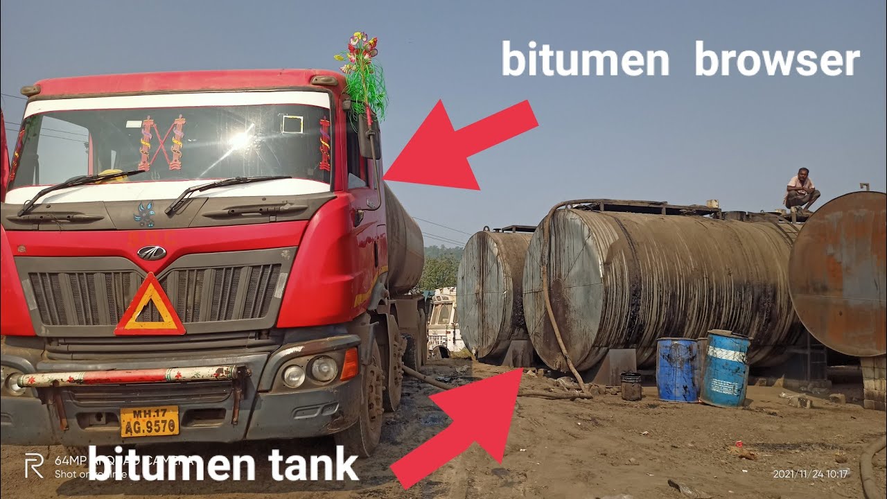 डामर प्लांट पर डामर की गाड़ी केसे खाली होती है full detailed video 