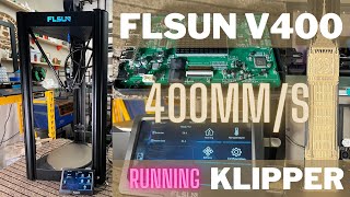 FLSUN V400: Running Klipper firmware, printing at 400mm/s, 8000mm square/s acceleration, 300C nozzle