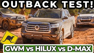 Will it survive!? (GWM Ute vs Hilux vs DMax 2022 outback comparison review)