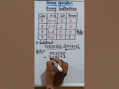 How to subtract two binary numbers - YouTube