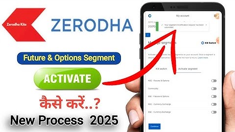 Zerodha F & O Sigment Activate | How to Activate Future And Option Segment in zerodha Kite