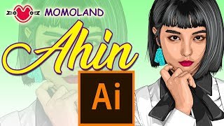 Ahin (아인) MOMOLAND(모모랜드) Vector Fan Artwork | Adobe Illustrator CC