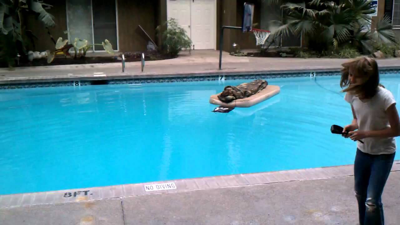 air mattress on water with friends