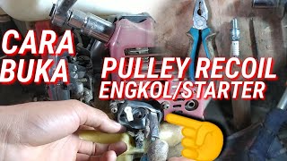 Cara buka pulley recoil starter mesin 2Tak (mesin semprot, mesin potong rumput)