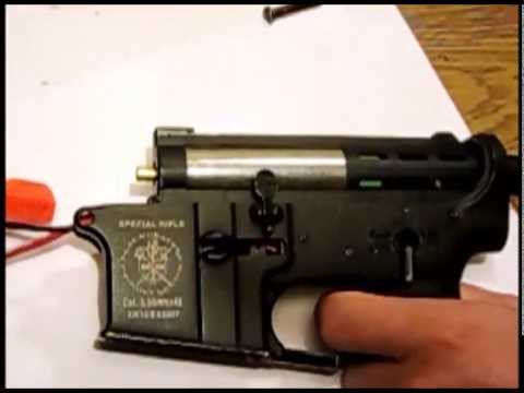 Airsoft APS ver.2 gearbox shooting in slow motion