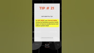 ⚡ SAP ABAP Pro Tip!