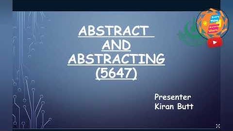 AIOU online workshop MLIS 5647 18/10 10:30am, Abstract & abstracting | Everything EverytWhere