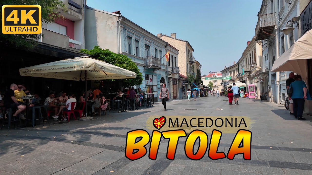 BITOLA, Macedonia 2024 *Sirok Sokak* 【WALK TOUR 4K】 🚶‍♂️ Прошетка на Широк Сокак БИТОЛА, Македонија