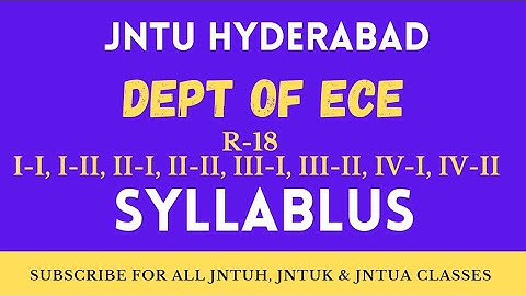 Syllabus for ECE Dept | R-18 Regulations | All 4 Years | JNTUH