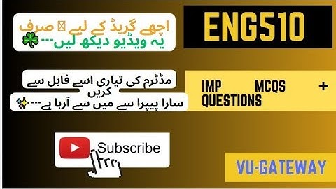 Eng510 Midterm Mcqs + Short & long Questions | Prepare this Important Files For exam | Vu Exam-2025