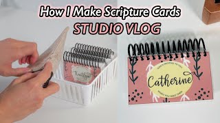 How to Make Bible Verse Cards | DIY Personalized Scripture Cards | Studio Vlog ASMR Small Business