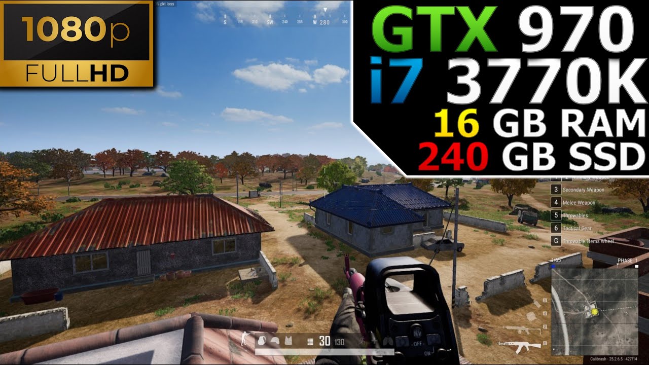PUBG BATTLEGROUNDS | 1080p | GTX 970 | i7 3770K | 16GB RAM | 240GB