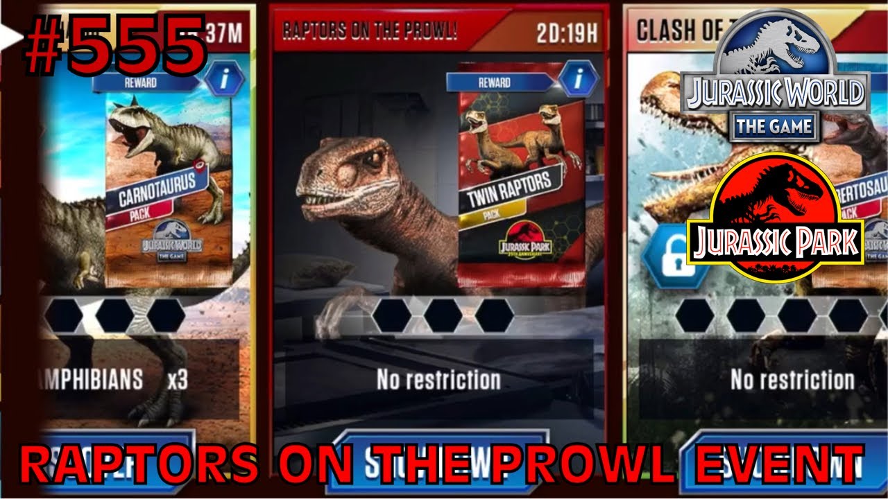 Raptors On The Prowl Event - Jurassic World: The Game - EP 555 - YouTube