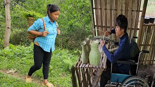 Sitting in a wheelchair, knitting to help pregnant mothers