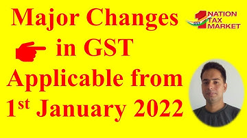 Major Changes in GST Applicable from 1st January 2022 | GST Update | Amendment in GST |