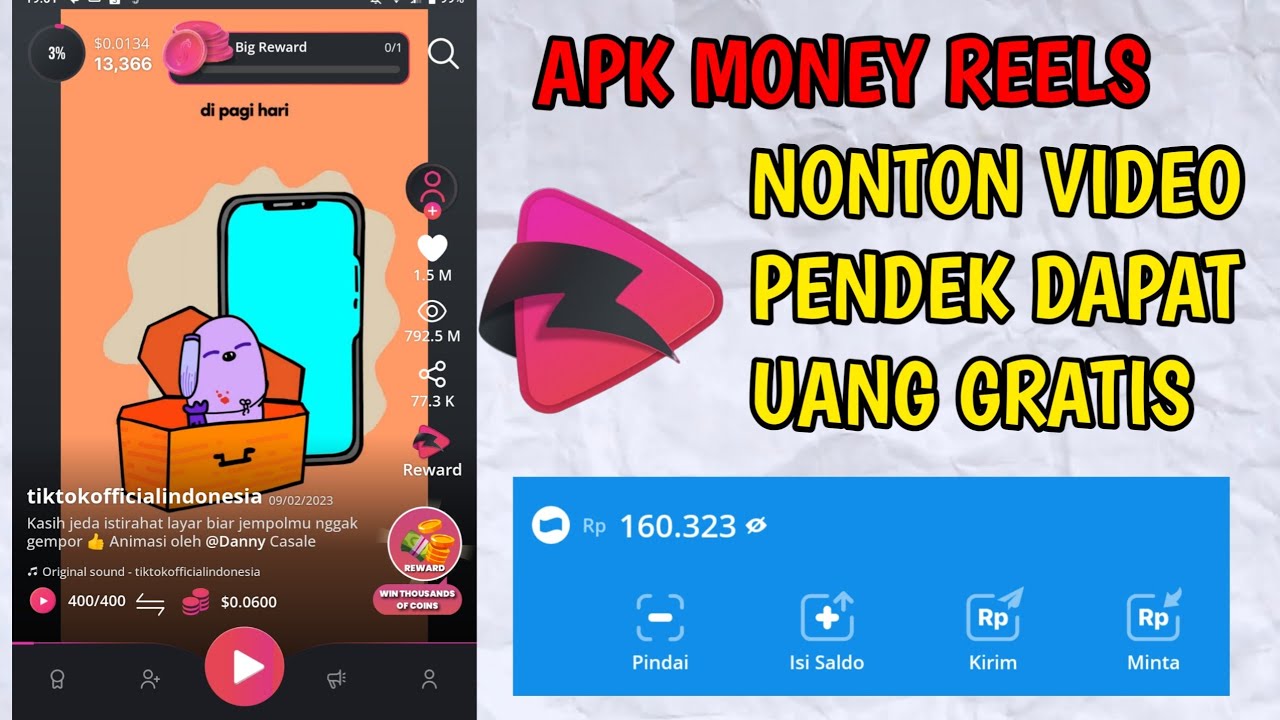 Cuma Nonton Video Pendek Dapat Uang Gratis | Apk Money Reels