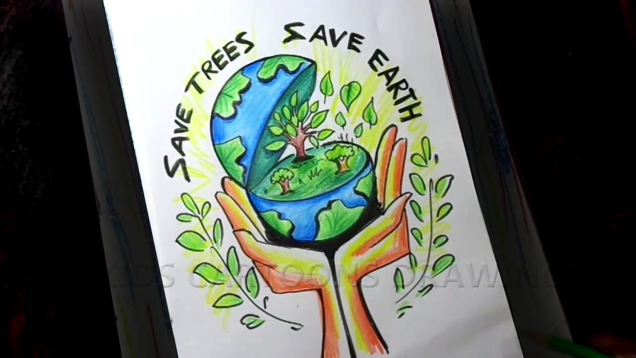 How to Draw World Environment Day Poster Painting Step by Step YouTube