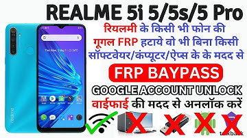 REALME 5i (RMX2030) FRP BAYPASS || REALME 5i/5/5s/5 Pro GOOGLE ACCOUNT UNLOCK/ FRP BAYPAS