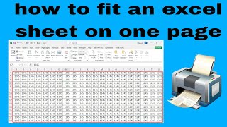 how to fit an excel sheet on one page | print large spreadsheet in one page