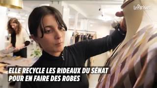 Elle recycle les rideaux du Sénat pour en faire des robes