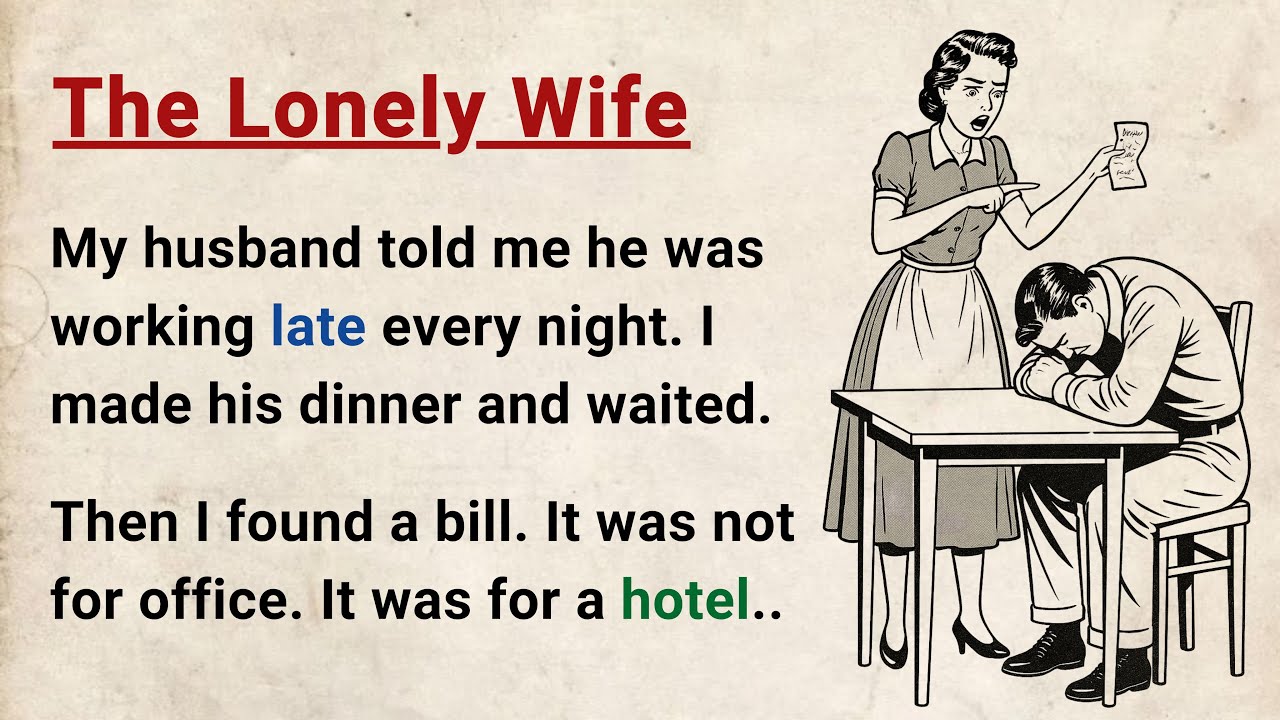 Learn English through Stories Level 3 ⭐ The Lonely Wife - Emotional English Story for Listening