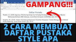 CARA MEMBUAT DAFTAR PUSTAKA STYLE APA