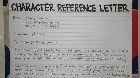 How To Write A Character Reference Letter Step by Step Guide | Writing Practices