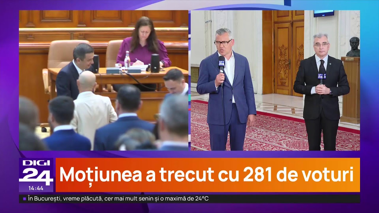 🟣 Moțiunea de cenzură împotriva lui Bolojan: Guvernul a fost demis cu 281 de voturi „pentru”