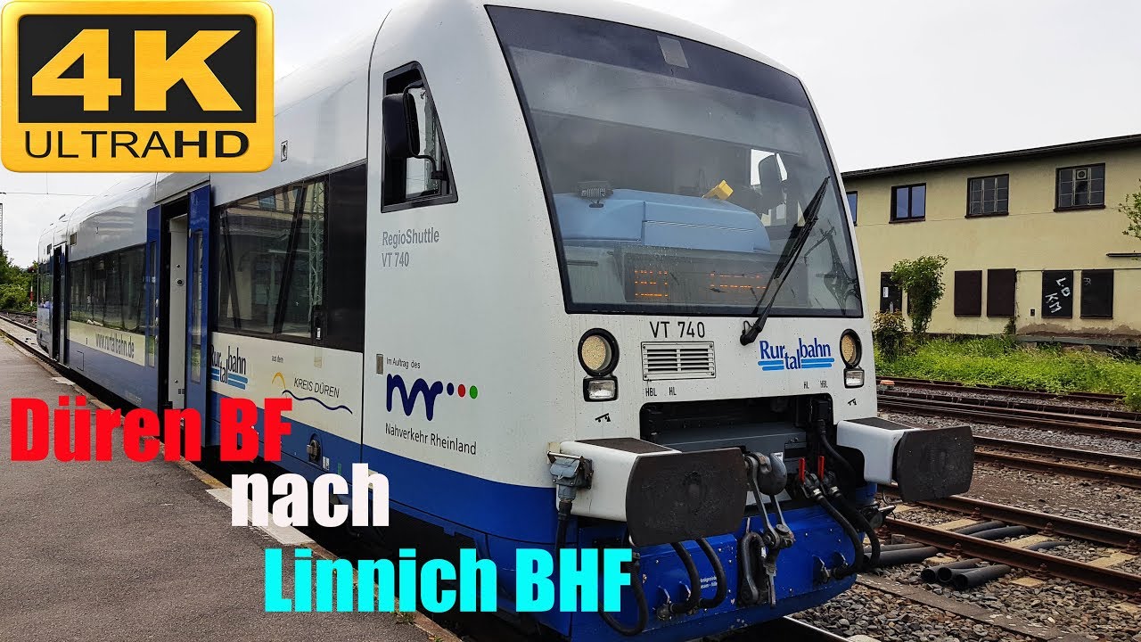 【4K】 Führerstandsmitfahrt  Düren ZOB  nach  Linnich BHF mit Rurtalbahn über Huchem-Stammeln,Julich,