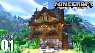 Rumah Pertama Yang Luar Biasa!!! - Minecraft 1.18 Survival Indonesia (Ep.1)