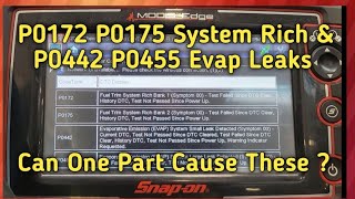 How To Fix P0172 P0175 System Rich & P0442 P0455 Evap System Leak. Can One Part Cause All The Codes?