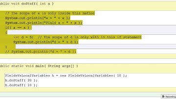 FieldsVsLocalVariables