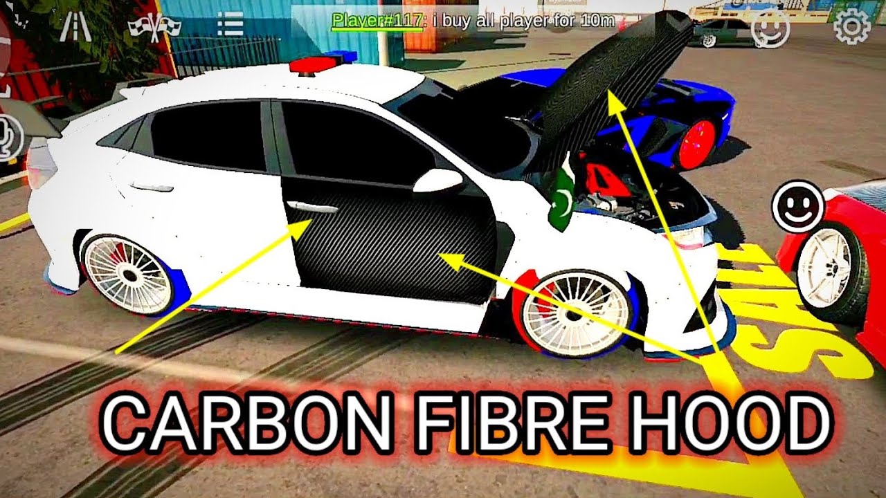 HOW TO MAKE A SIMPLE CAR TO CARBON FIBRE HOOD&DOOR IN CAR PARKING