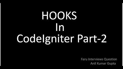 HOW CAN USE  HOOKS IN CODEIGNITER 3.0