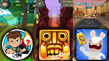 Ben 10 Up to Speed Vs Temple Run 2 Blazing Sands Vs Rabbids Crazy Rush - Endless Run Gameplay