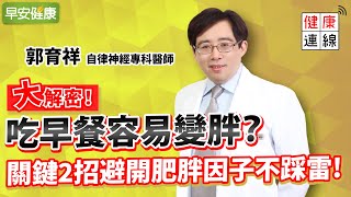 吃早餐為什麼變胖、肚子越來越大？不吃早餐會膽結石？醫師來解答︱ 郭育祥 自律神經專科醫師 【早安健康】