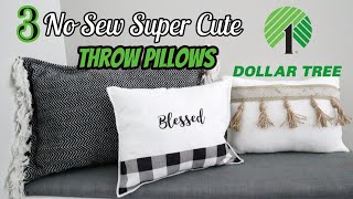 3 No Sew Super Cute Dollar Tree Throw Pillows