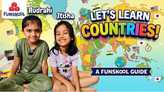 Funskool games | Let’s learn countries | Itisha & Rudrahi | Children learning countries via games