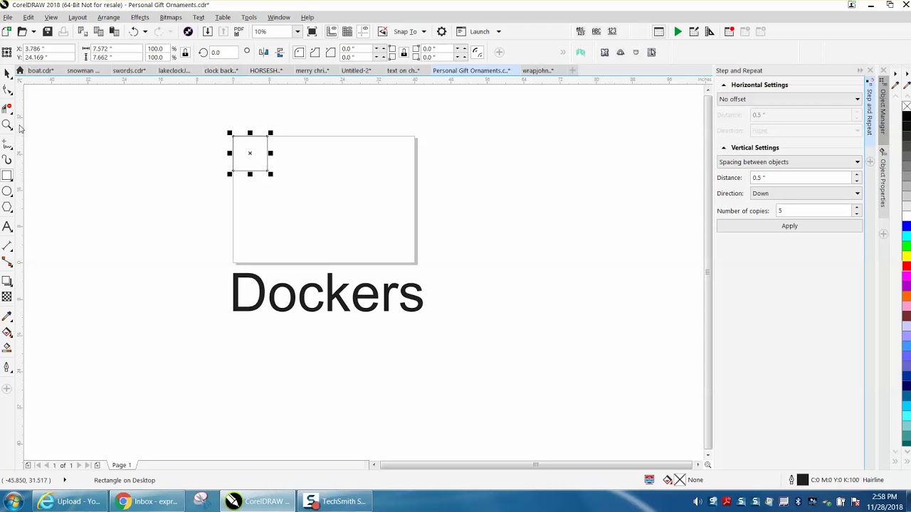 coreldraw x5 object manager docker