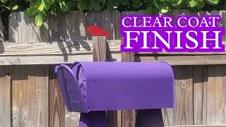 From Plain to Pretty: Watch This Black Mailbox Transform into a Grape Purple Beauty