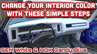 How To Paint A Car Interior With SEM Color Coat Dye For Plastic Vinyl Leather CHEVY CAPRICE 74 DONK