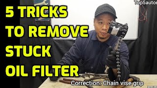 5 Tricks To Remove A STUCK OIL Filter That Won't Come Off
