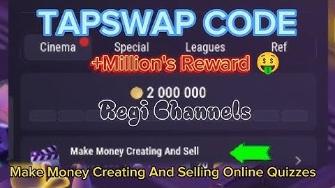 Make Money Creating And Selling Online Quizzes | Tapswap Video Code