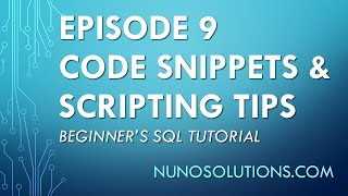 SQL Server - Code Snippets, Table to C# Class, & Scripting Tips (Episode 9) screenshot 1