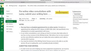 MCC Writing Center: Submitting Your Writing for Online Consultations