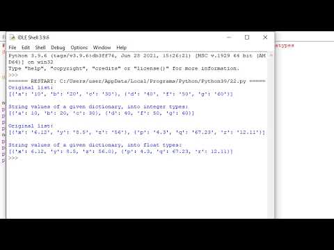 Python program to convert string values of a given dictionary into integer