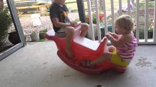 Teeter totter fun...giggling!